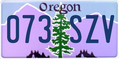OR license plate 073SZV