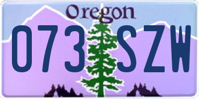 OR license plate 073SZW