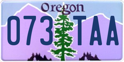 OR license plate 073TAA
