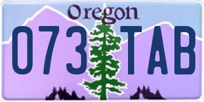 OR license plate 073TAB