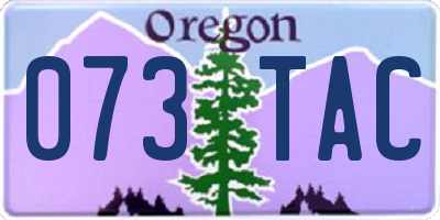 OR license plate 073TAC