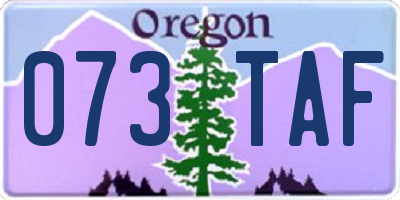 OR license plate 073TAF