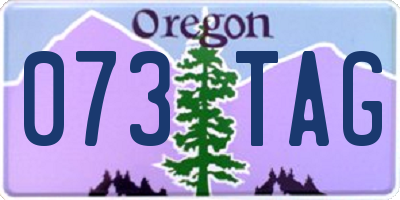 OR license plate 073TAG