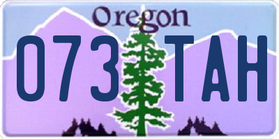 OR license plate 073TAH