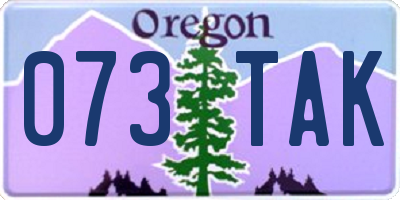 OR license plate 073TAK