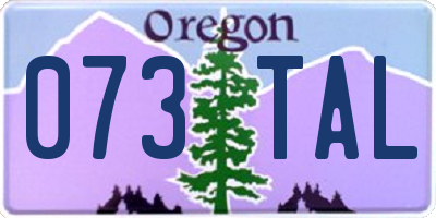 OR license plate 073TAL