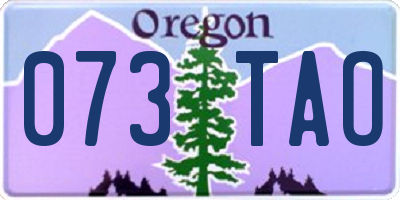 OR license plate 073TAO