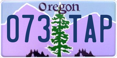 OR license plate 073TAP