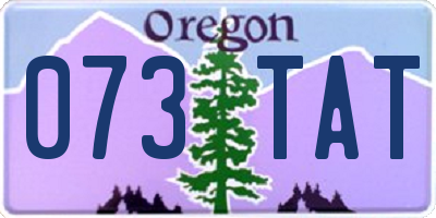 OR license plate 073TAT