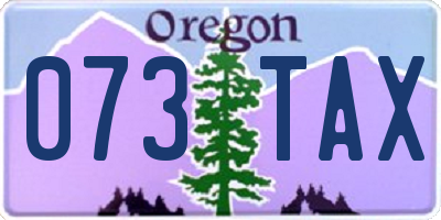 OR license plate 073TAX