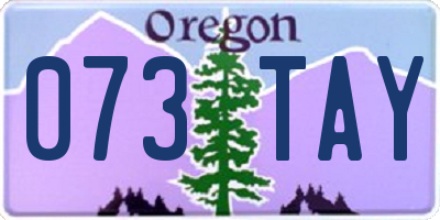 OR license plate 073TAY