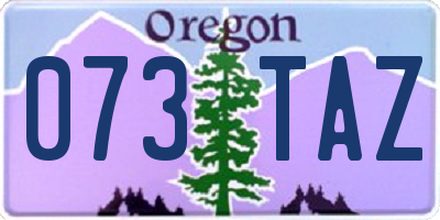 OR license plate 073TAZ