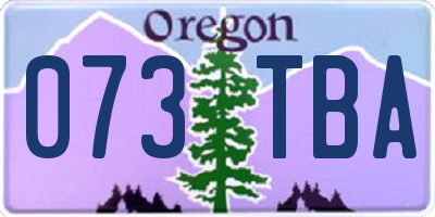 OR license plate 073TBA