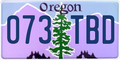 OR license plate 073TBD