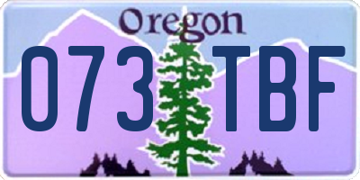OR license plate 073TBF