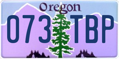 OR license plate 073TBP