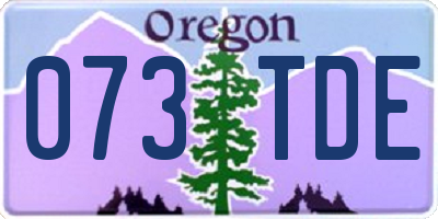 OR license plate 073TDE