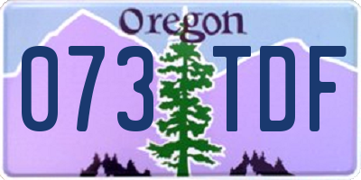 OR license plate 073TDF