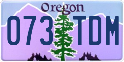 OR license plate 073TDM