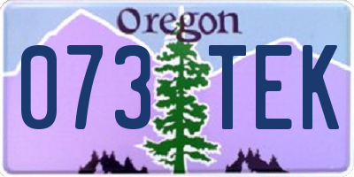 OR license plate 073TEK