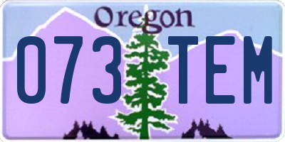 OR license plate 073TEM