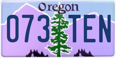 OR license plate 073TEN