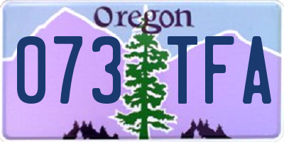 OR license plate 073TFA