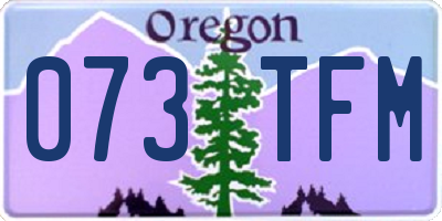 OR license plate 073TFM