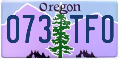 OR license plate 073TFO