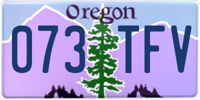 OR license plate 073TFV