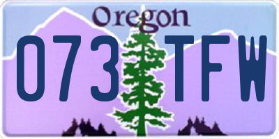 OR license plate 073TFW