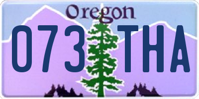 OR license plate 073THA