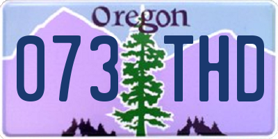 OR license plate 073THD