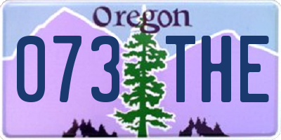 OR license plate 073THE