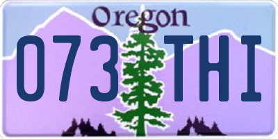 OR license plate 073THI