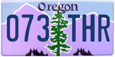 OR license plate 073THR