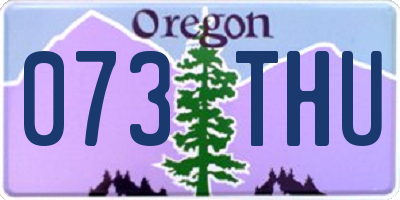 OR license plate 073THU