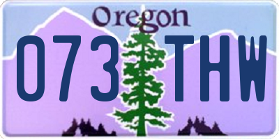 OR license plate 073THW