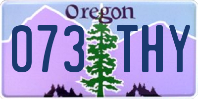 OR license plate 073THY