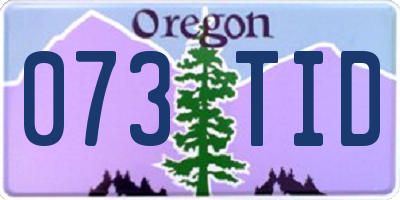 OR license plate 073TID