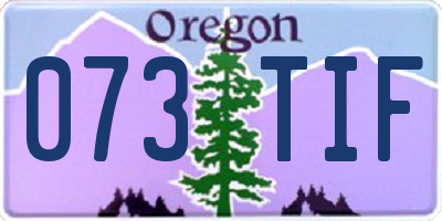OR license plate 073TIF