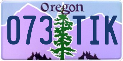 OR license plate 073TIK