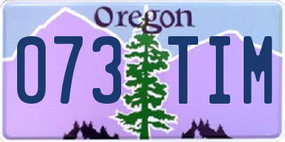 OR license plate 073TIM