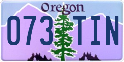 OR license plate 073TIN