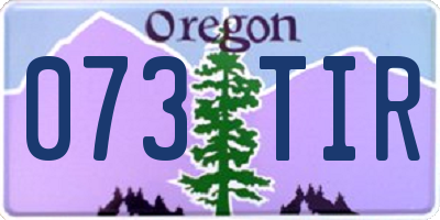 OR license plate 073TIR