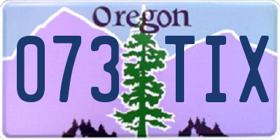 OR license plate 073TIX