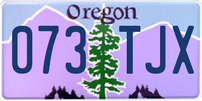 OR license plate 073TJX