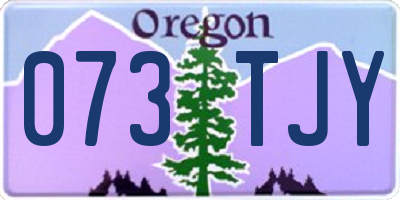 OR license plate 073TJY