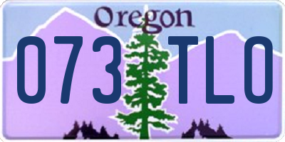OR license plate 073TLO