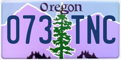 OR license plate 073TNC